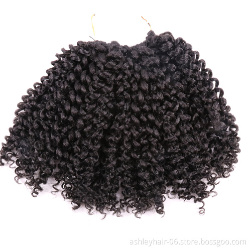 Wholesale 8 Inch Crochet Braid Hair Curly Wave Crochet Hair Extensions Synthetic Hair